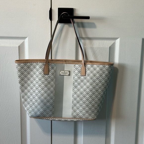 Kate Spade NY Margarita Tote Bag Gray & White Logo - Picture 9 of 16
